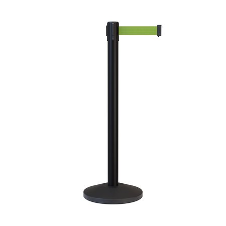 MONTOUR LINE Stanchion Belt Barrier Black Post 13ft. Olive Belt M630-BK-OL-130